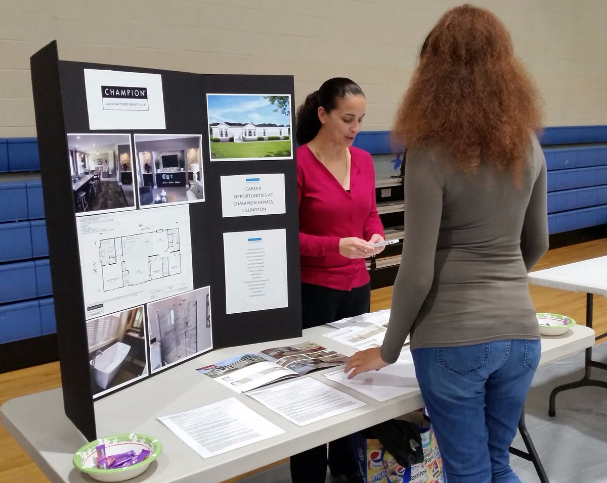 HarnettCoCTE's tweet photo. Career Awareness Fair at Western Harnett High today! Sponsored by the Harnett County Business Education Partnership #CTEWorks #HCSCTE https://t.co/dLUT7k5DFV