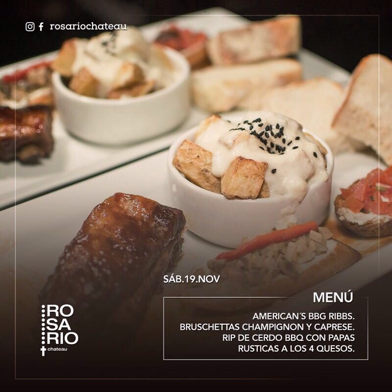 Este sábado reservas limitadas! Menú 💣 #Rosariochateau