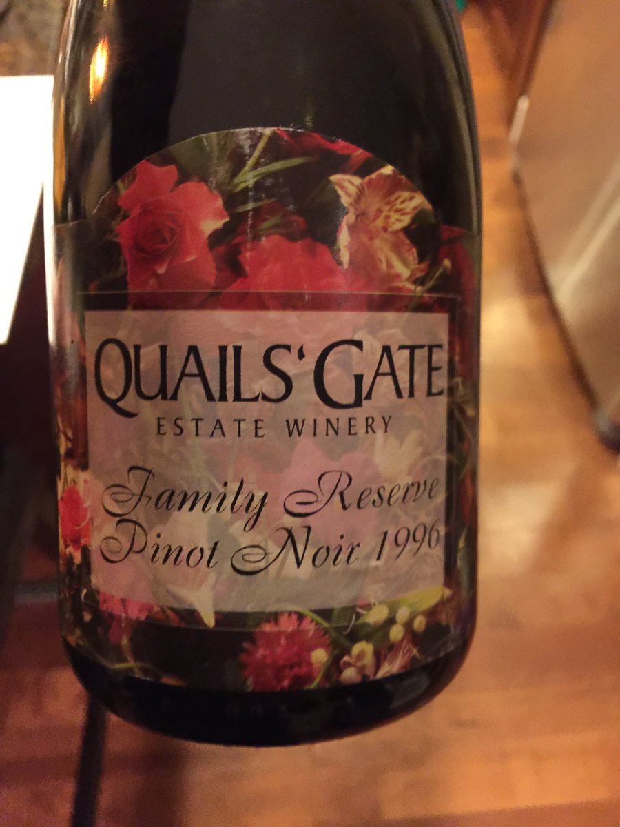 TheSpitter's tweet photo. This was a nice surprise. Tasted with @DavidLawrason @treve_ring @jamiegoode in Victoria. It's alive, mellow pinot maturity. That's 1996. https://t.co/Xcx2CjALfH