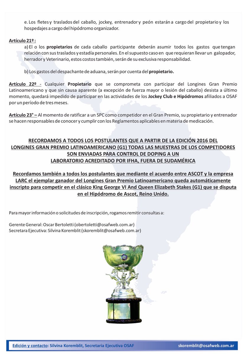 osafweb's tweet photo. Información importante para postulantes extraclasificados para competir en el @Longines Gran Premio Latinoamericano 2017. https://t.co/yBlyEv4Tdc