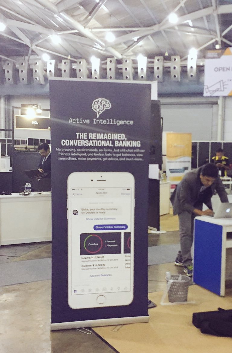 Kalaari's tweet photo. Look out for @ActiveAibot, the new buzz in the #banking industry. Don't forget to say hello to them @sgfintechfest #gofintechgo ! https://t.co/mHHX9M91aW