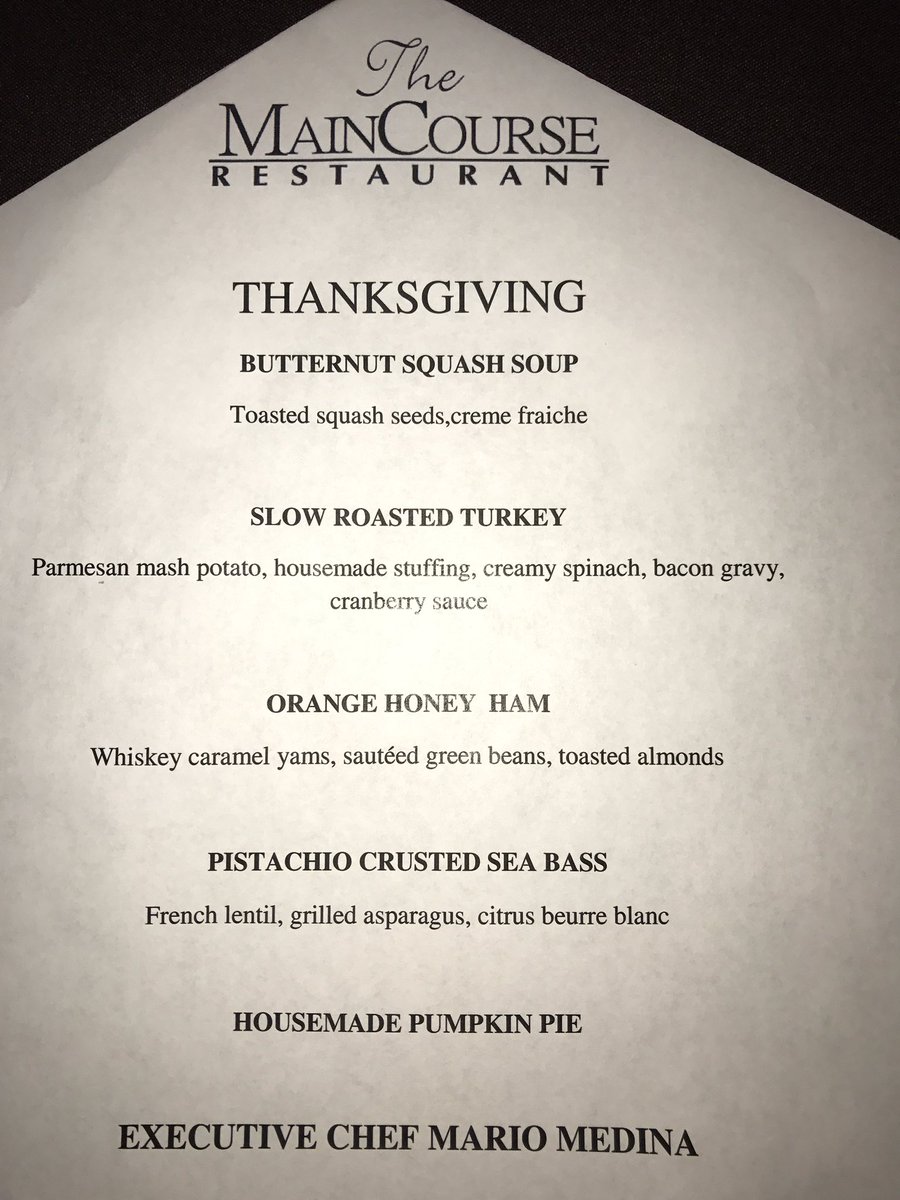 TheMainCourse01's tweet image. Come join us for Thanksgiving Day Dinner from 11:00am till 6:00am🦃 #RAMONA #food #sandiego