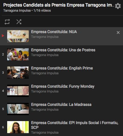 Quins candidats a Premis <a href="/TGNImpulsa/">Tarragona Impulsa</a>'16 us agraden més? Voteu-los a youtube fins diumenge! ow.ly/zmnw3068KAK #tarragona <a href="/TGNAjuntament/">Ajuntament de Tarragona</a>