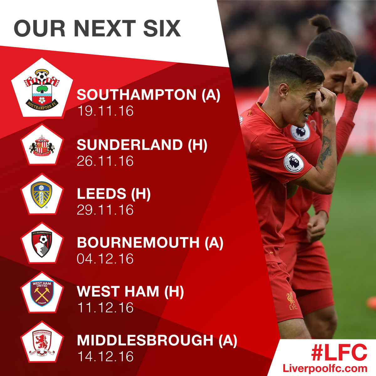 LFC's tweet photo. 🗓 Coming up for the Reds... https://t.co/qDMMiAETbw