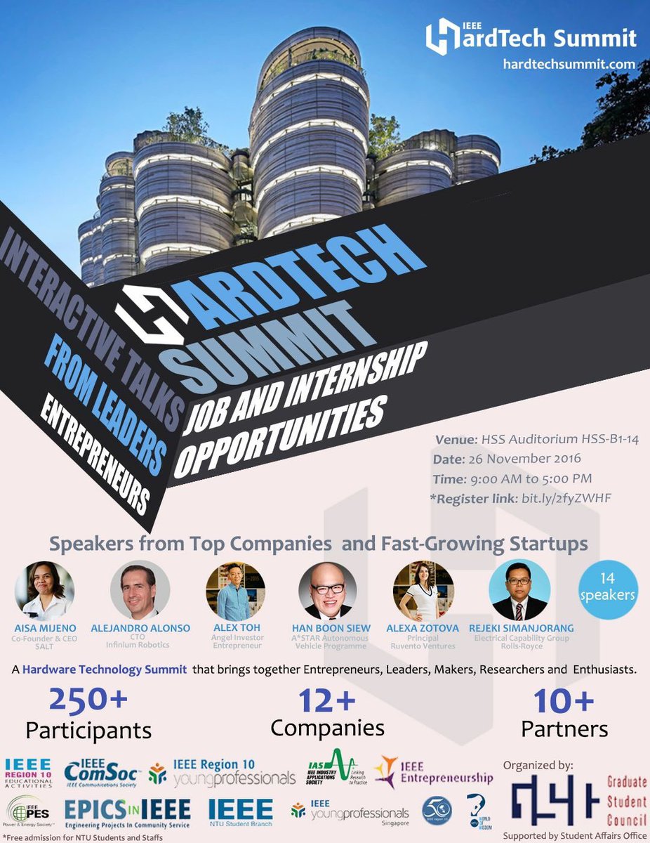 GSCNTU's tweet photo. Networking, job and internship😍😍😍
Time: 9:00am--5:00pm, 26th Nov 2016
Venue: HSS Auditorium, HSS-B1-14
Registration: https://t.co/E0dDiFMLwC https://t.co/ujahbWnljv