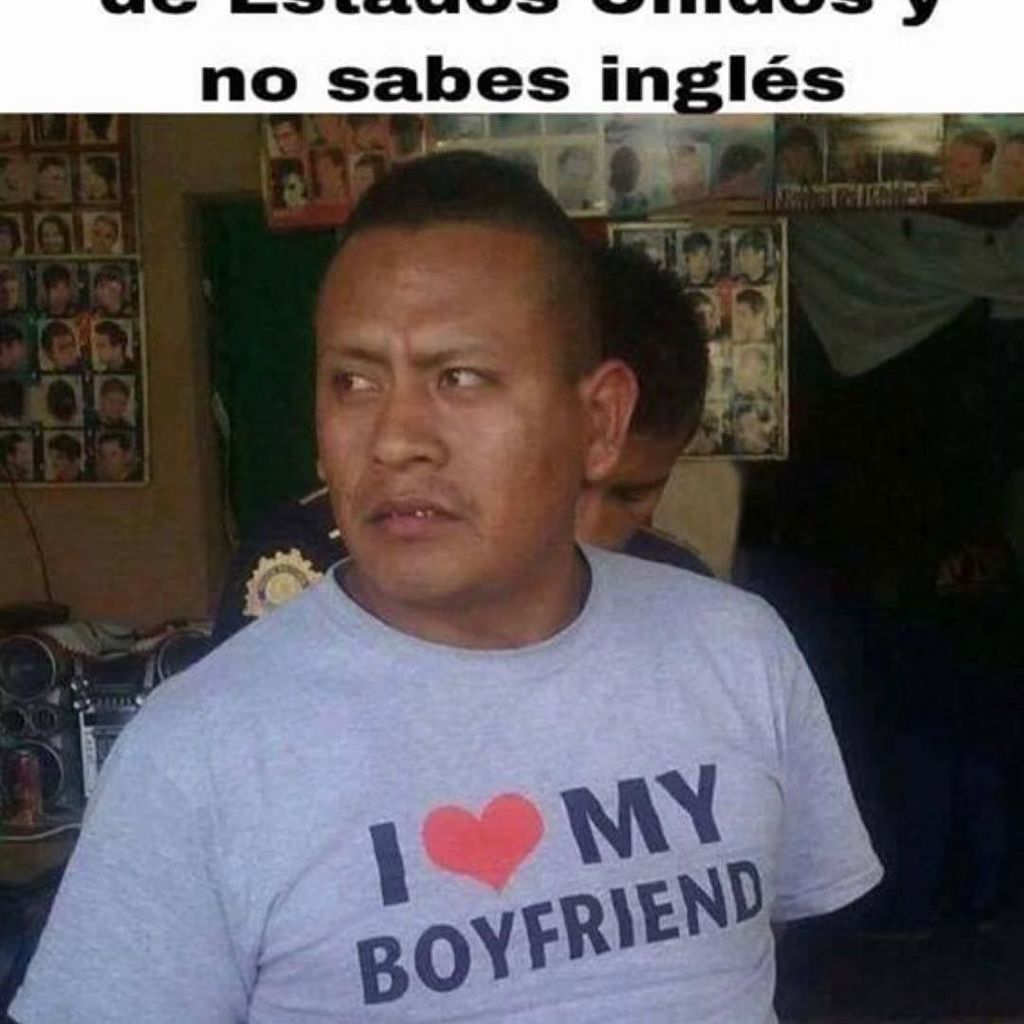jarballo's tweet photo. When you dont soeak inglish and family send you clothes from the USA. Lol https://t.co/gpeuvQZp6S
