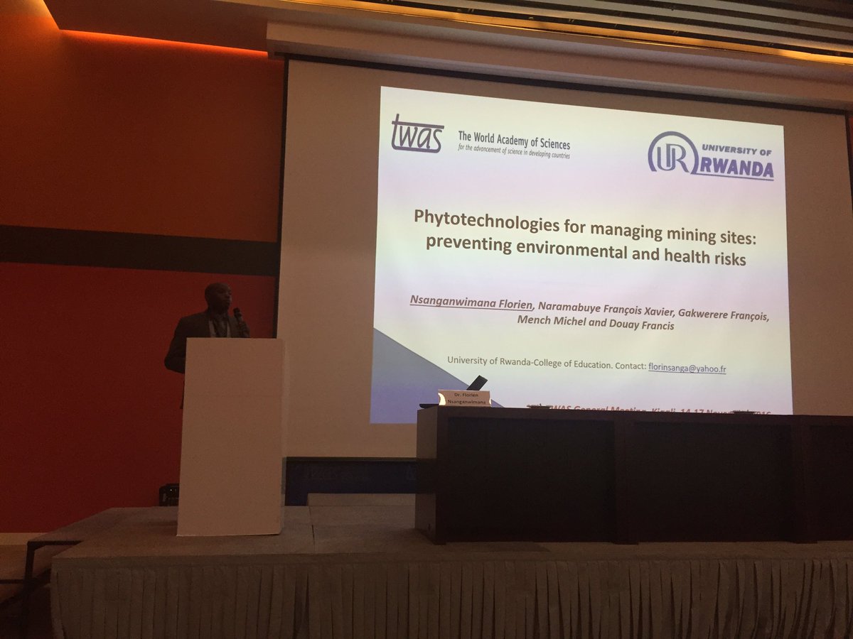MikeKayonza's tweet image. Florien Nsanganwimana Phytotechnologies as a tool for managing abandoned mining sites #TWASmtg #Rwanda_Edu