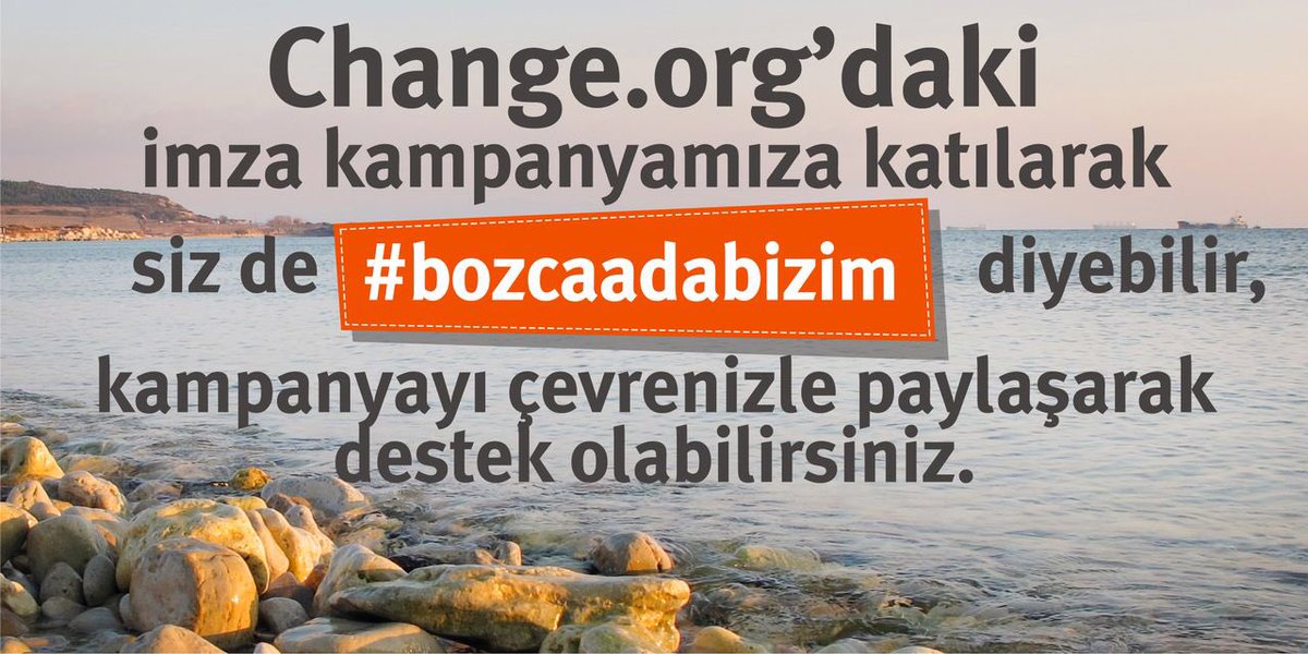goo.gl/Iz47fx link'indeki  imza kampanyamıza katılarak, siz de #bozcaadabizim hareketine destek olun...