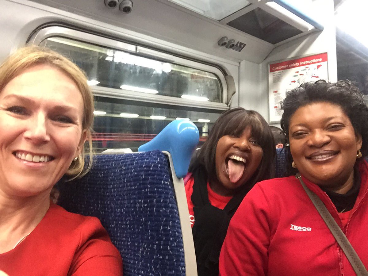 AlisonHorner's tweet photo. Fun start with Cecilia and Maureen - on our way to the Tesco Investor Day at WGC. No one better to host our guests https://t.co/j6Jxh1Oo9W