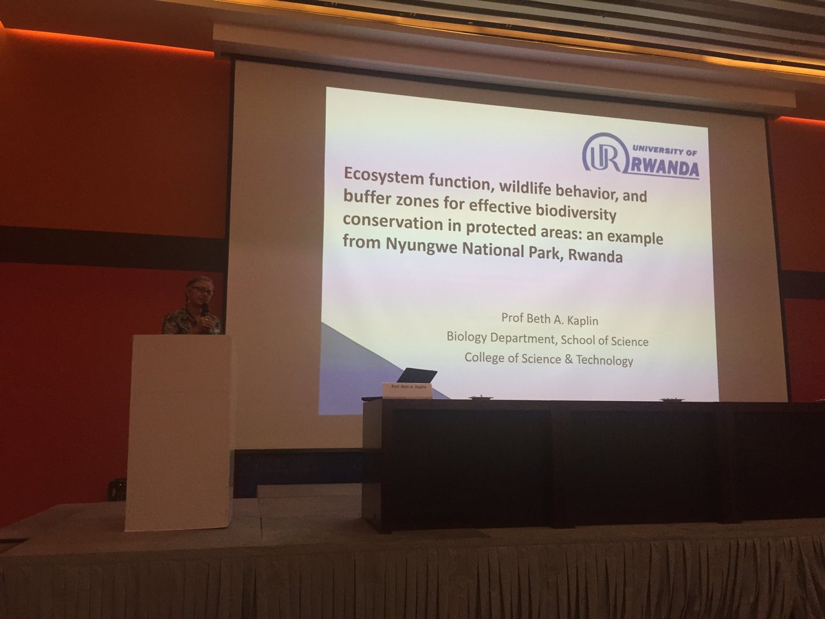 MikeKayonza's tweet image. Beth Kaplin "Ecosystem, wildlife, buffer zone interactions biodiversity in protected areas" #TWASmtg #Rwanda_Edu