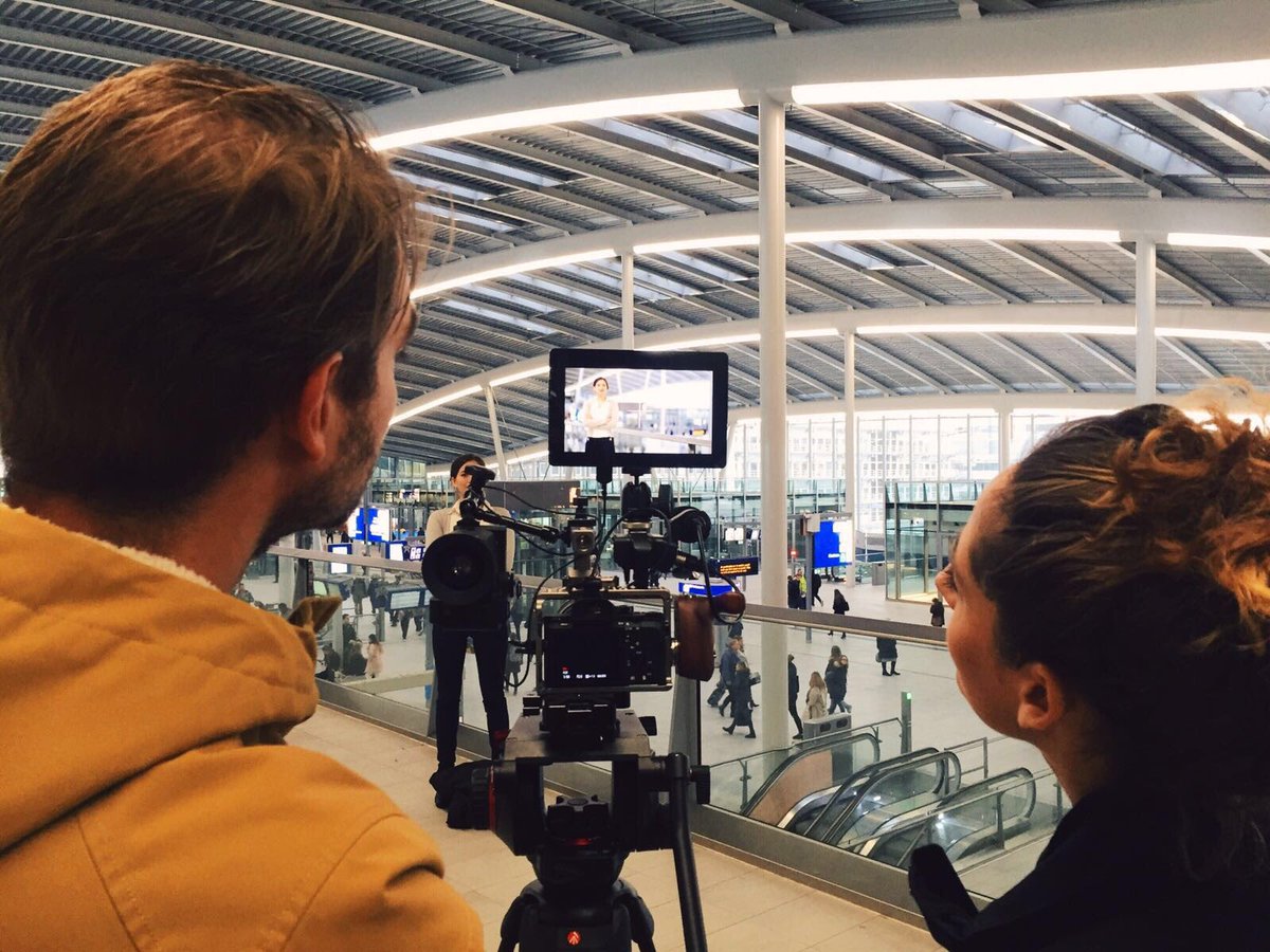 IVKProducties's tweet photo. Behind the scenes #ns #filming #film #utrecht #station #director #camera #setlife #backstage #actress #set #sony #a7sii https://t.co/Zqa9d3Xoe1