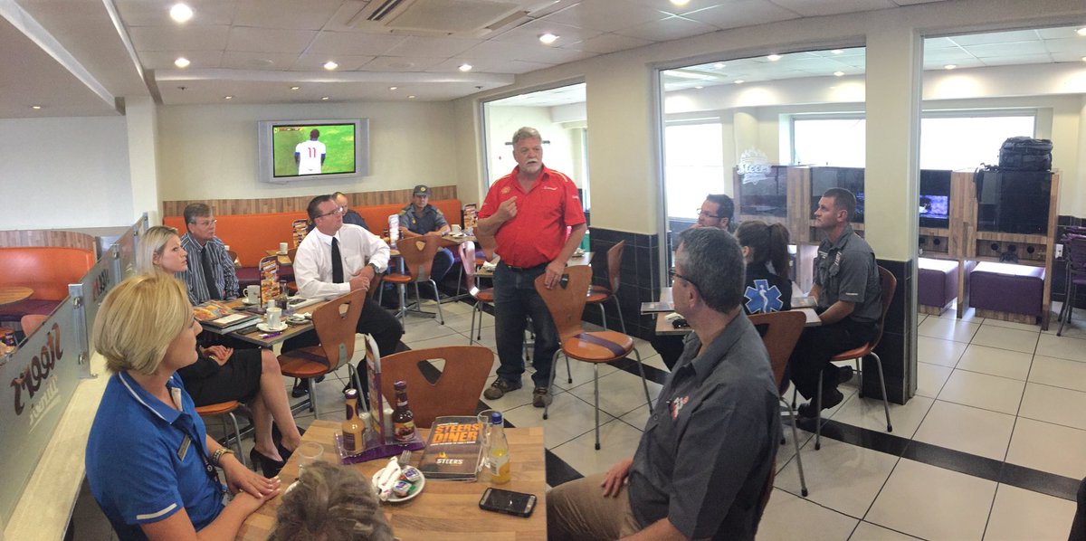 PitstopShell's tweet photo. Safety drill today with SAPS, Fidelity and Life Health Care @Shell Ultra City Pitstop  #protection #technology #people #vehicle #information https://t.co/Ui7o1TcifV