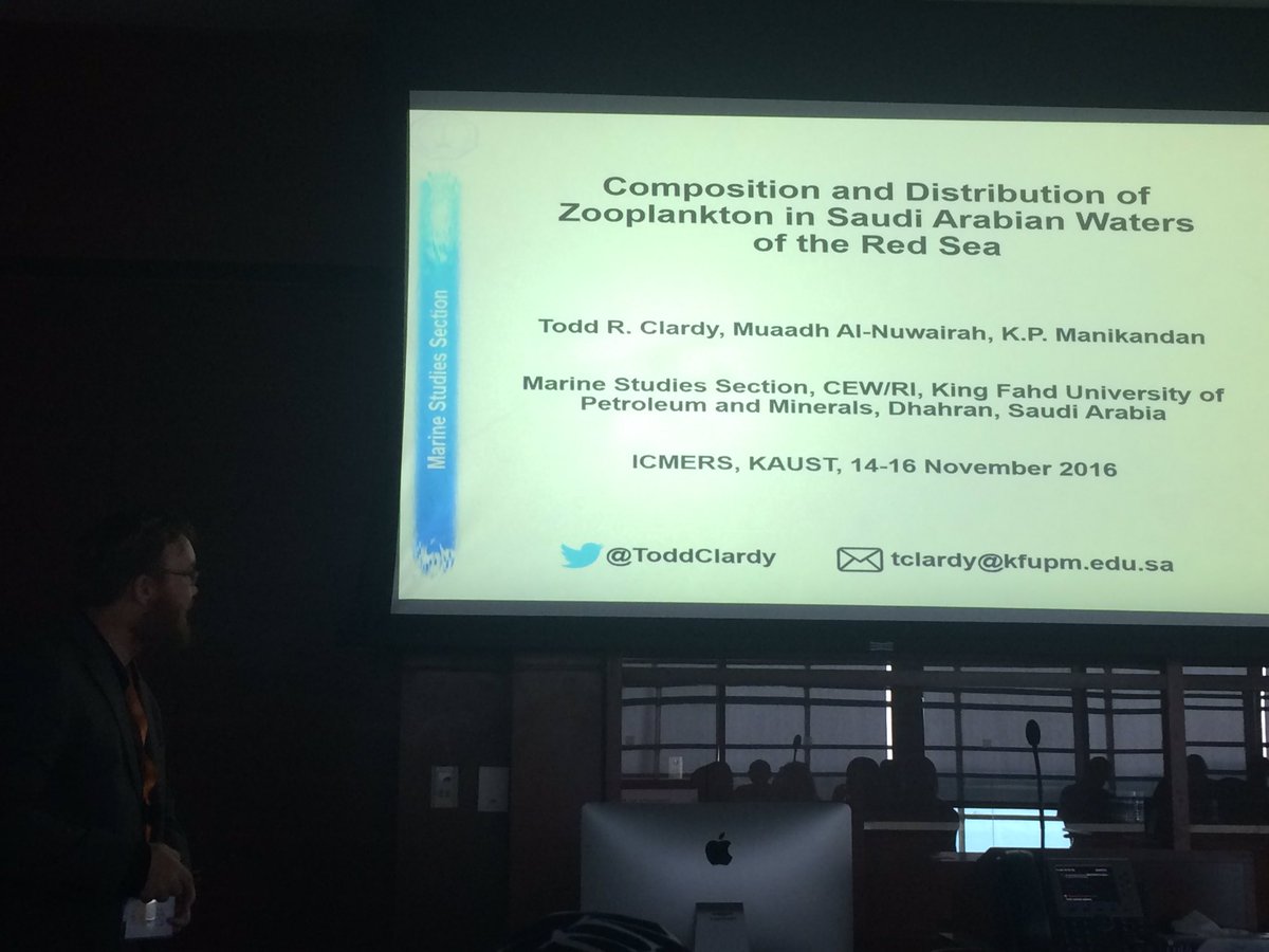 Next up for #ICMERS2016 we get @ToddClardy talking about zooplankton in the Red Sea! Key vectors in nutrient transfer &amp; worthy of study!!!