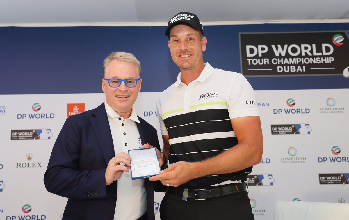 Henrik Stenson was today presented with Honorary Life Membership to the European Tour. #DPTWC