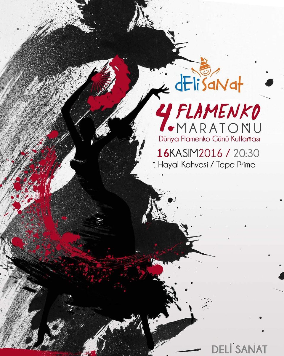 FlamenkoAnkara's tweet photo. 10.Flamenko Ankara Festivali, Dünya Flamenko Günü'nde Deli Sanat 4.Flamenko Maratonu ile açılıyor 

Bu akşam 20.30, Tepe Prime Hayal Kahvesi https://t.co/6N5HKcp5kt