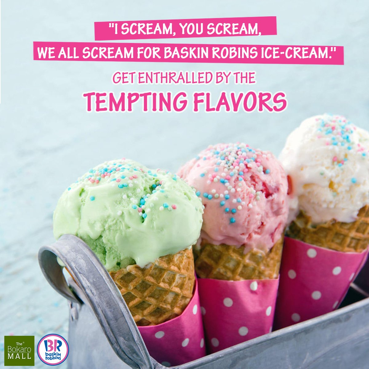 bokaro_mall's tweet photo. Get mesmerized by indulging into the mouth-watering variety of #icecream #flavors only from #BaskinRobins, #BokaroMall
#yestoicecream https://t.co/AUETCJrx9p
