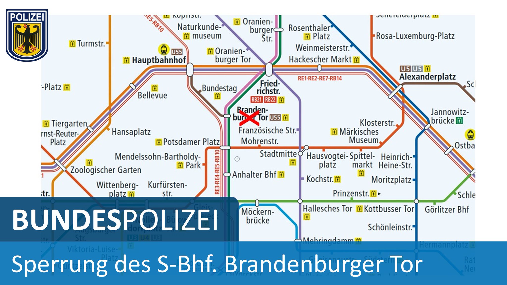 Bundespolizei Berlin Bitte Beachten Sperrung Des Bhf Brandenburger Tor Von Heute Bis Freitag Zuge Fahren Ohne Halt Durch Obama