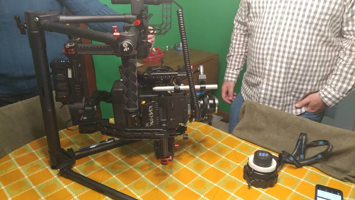 . <a href="/Kinefinity/">Kinefinity</a> Kinemax 6K on <a href="/DJIGlobal/">DJI</a> Ronin with <a href="/cinemilled/">CineMilled</a> extension arms and <a href="/redrockmicro/">redrockmicro</a> wireless follow focus v1.