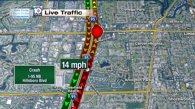 Crash on I-95 NB at Hillsboro Blvd #traffic https://t.co/qXdezwV5Sh