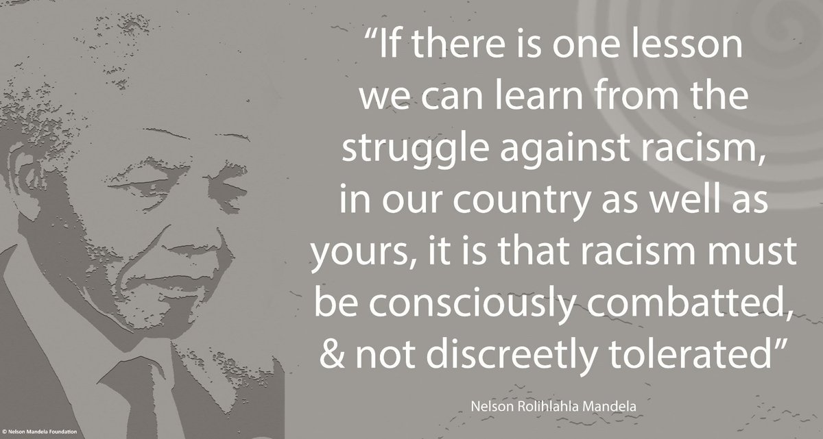 "....struggle against racism,in our country as well as yours,it is that racism must be consciously combatted &amp; not discreetly tolerated...."