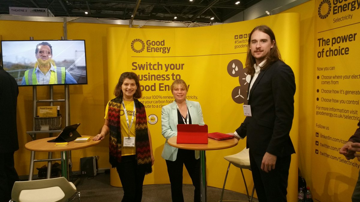GoodEnergy's tweet photo. Switch your business to 100% #renewable electricity come and see us @EMEXLONDON Stand D15 to find out more! #CSRGoals #Selectricity https://t.co/ABmg8didF0
