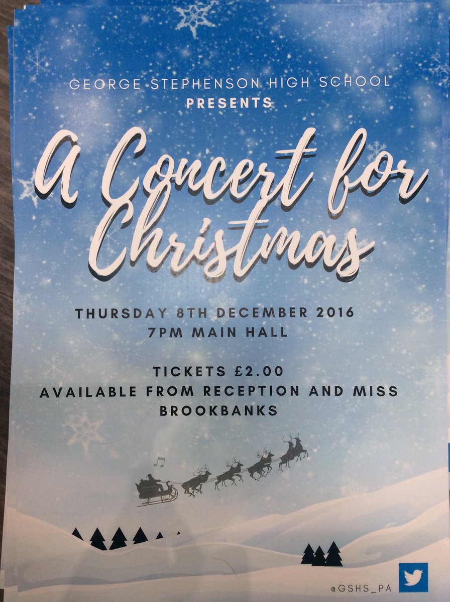 gshs_pa's tweet image. A concert for Christmas- tickets on sale now! Get them while you can! £2 from reception or Miss Brookbanks/Mr Kain. @GSHS_School