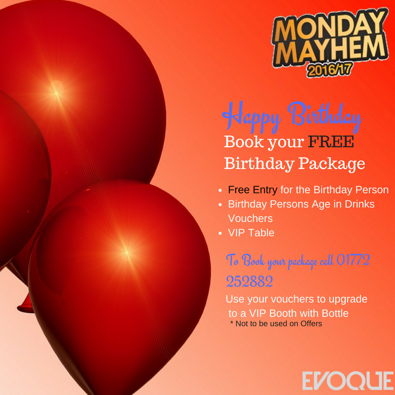 TheMondayMayhem's tweet photo. Everyone loves a Birthday, none more so than @EvoqueNightclub &amp; @MondayMayhemNo1.... Check out there Birthday Packages that you can book in https://t.co/H0v2IHopZE
