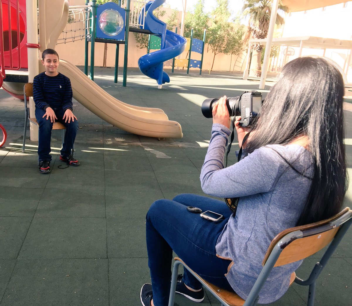 MsGierke's tweet photo. Yearbook students taking elementary pictures today #jaguartale https://t.co/I4iB7uQLjb