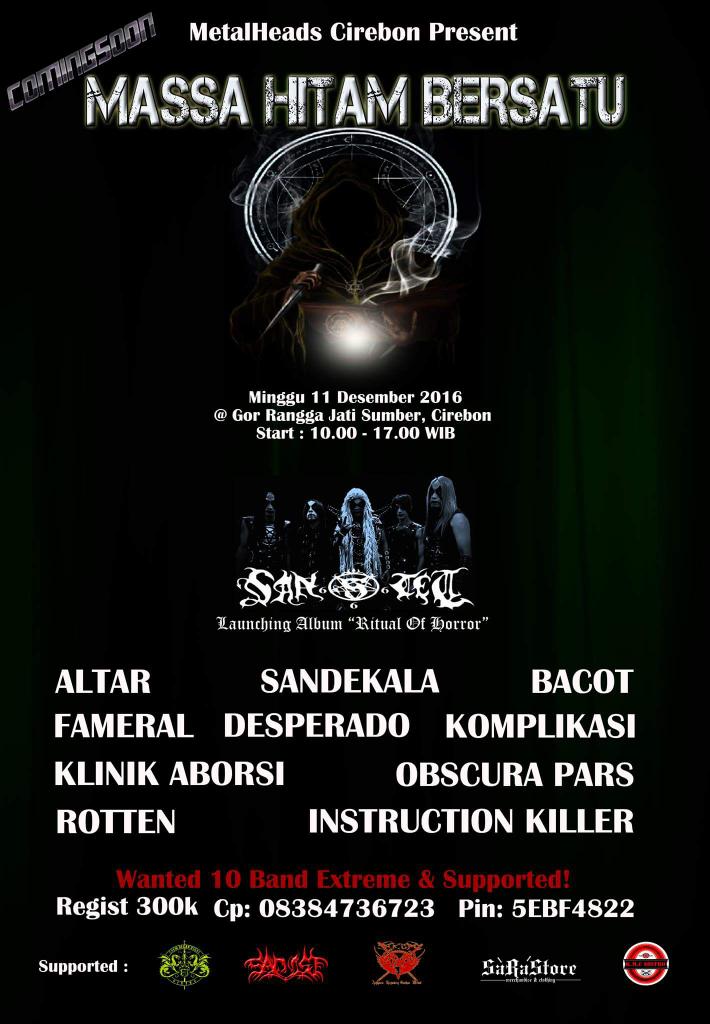 InstructionKill's tweet image. Sampai jumpa di kota Cirebon tgl 11 Desember "MASSA HITAM BERSATU" launching album santet rapatkan barisan pasukan #DishGomer \m/