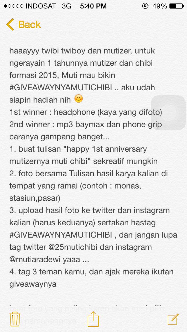 ini buat yang masih bingung sama syaratnya baca baik2 ya #giveawaynyamutichibi