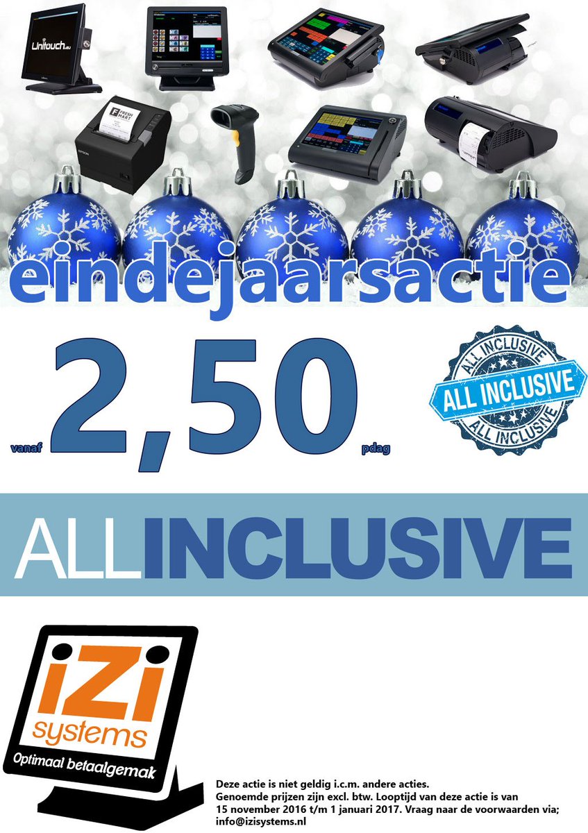 izi_systems's tweet photo. All-inclusive actie! Touch screen kassa tijdelijk vanaf 2,50 per dag!#horecakassa #retail #mijdrecht #derondevenen #unitouch #izisystems https://t.co/95Q2ylCPqt