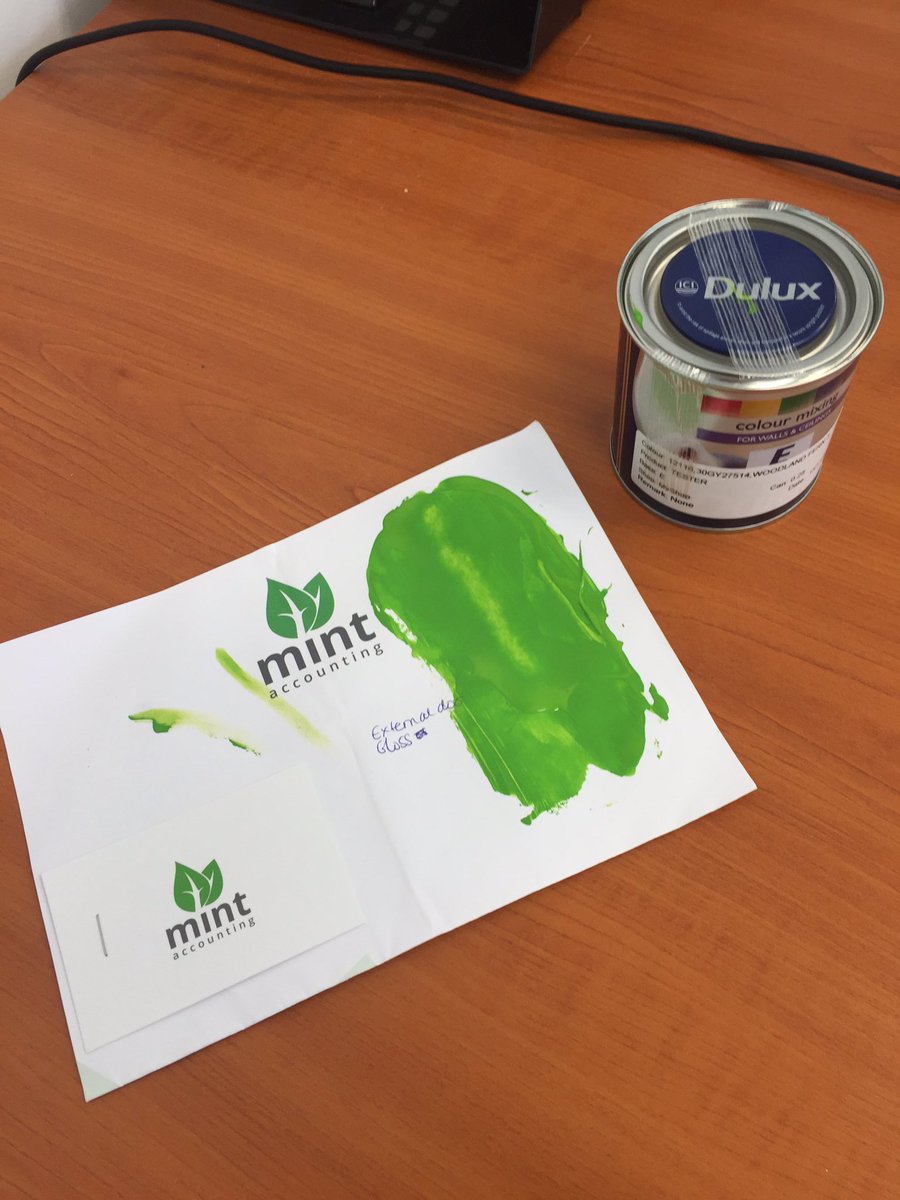 MintAccounts's tweet photo. Pretty good match! #dulux #paint #homebase #green #mintaccounting https://t.co/1Qhn9D5gmH