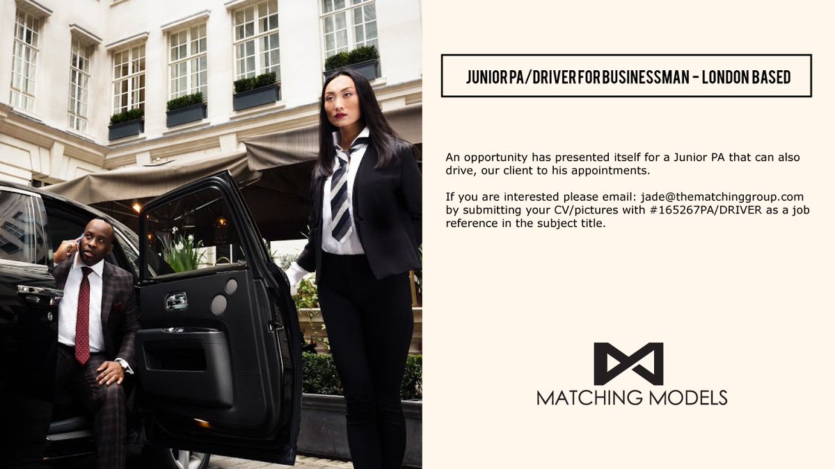 #JuniorPa/ Driver For Businessman  # London Based Needed ASAP!!  #job #career
 #recruitment ow.ly/xwon306dRwm