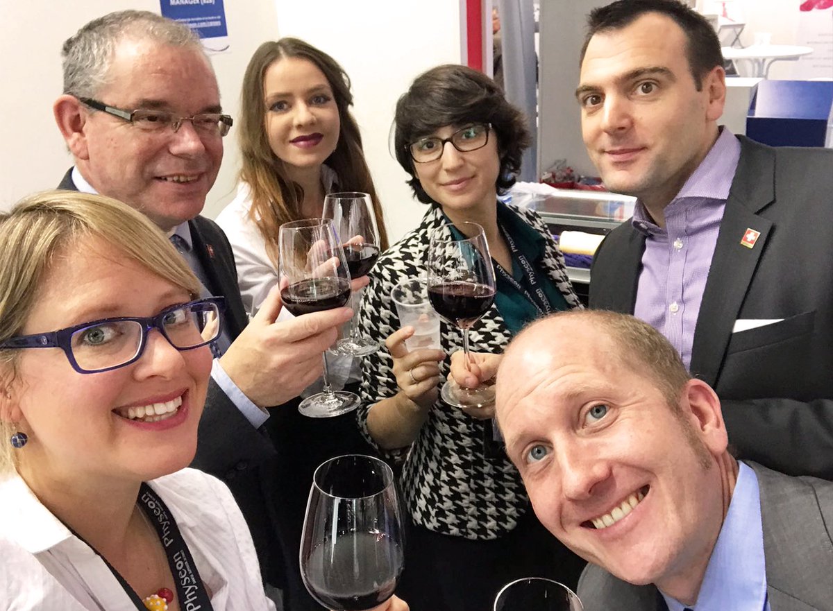 veinplicity's tweet photo. Day 3 at #Medica2016. The Veinplicity team are feeling grateful for the Swiss cheese hangover! Thanks @SGE for last night! #MakingDVAHistory https://t.co/RkddlJq9dP