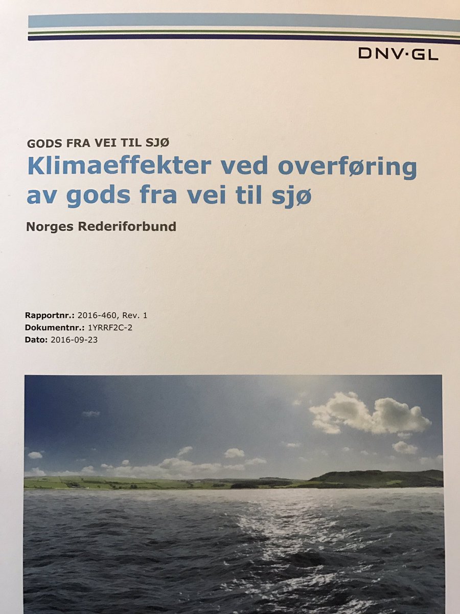 Klimaeffekten av mer gods fra land til sjø er betydelig! Ny rapport fra @DNVGL #transport #ntp <a href="/ketilso/">Ketil Solvik-Olsen</a> <a href="/abidraja/">Abid Raja</a> <a href="/elsemay/">Else-May Norderhus</a> <a href="/maritimtforum/">Maritimt Forum</a>
