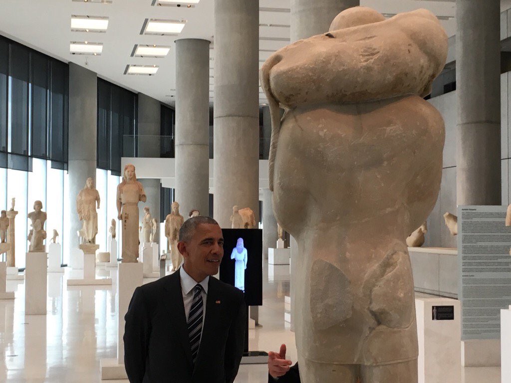athinatess's tweet photo. #obama_athens #acropolis_museum https://t.co/DgVQFIJkPT