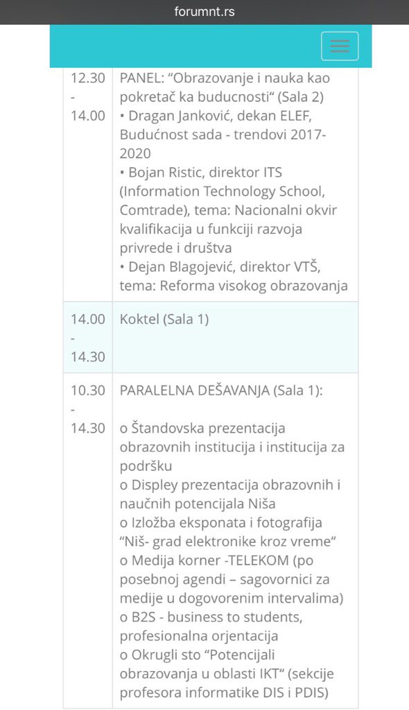 NTforumNis's tweet photo. U toku je PANEL: "Obrazovanje i nauka kao pokretač ka budućnosti". Pratite preko https://t.co/DY774qzvAl #ForumNT2016 https://t.co/rxPQsGjpAr