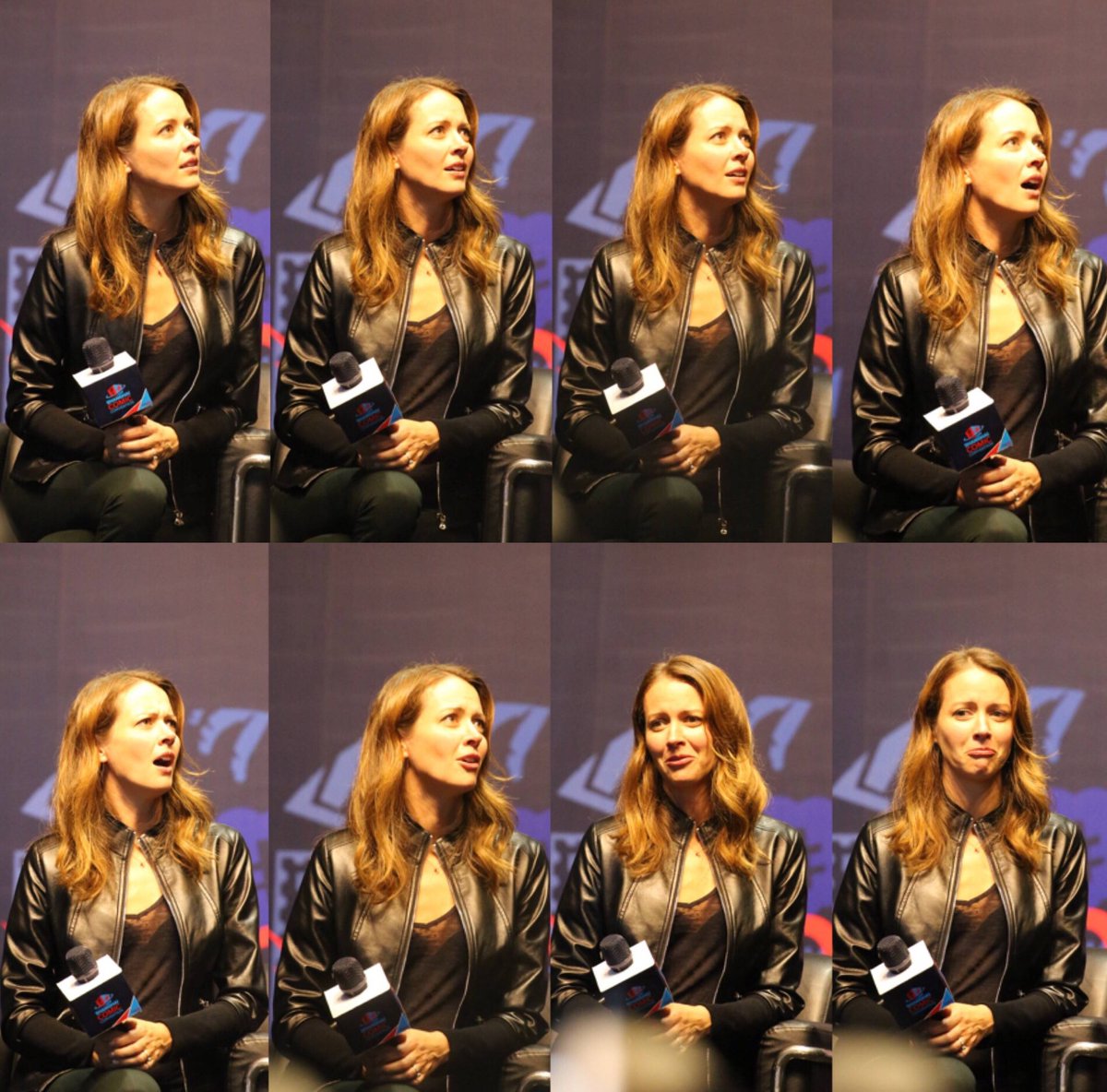 ShootFandomCN's tweet photo. Amy's facial expressions after she heard that the day Root's dead was actually Children's Day in China. 😖
#AmyAcker #shanghaicomiccon #SHCC https://t.co/Y0TWdPWX6j