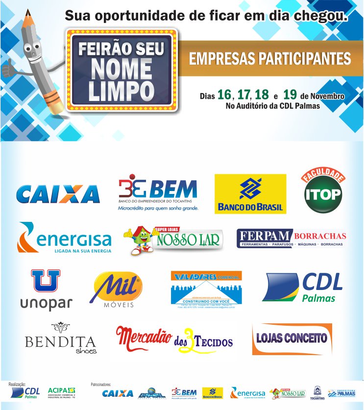 Descontos de até 70% na negociação das suas dívidas e a chance de limpar seu nome? Somente com a Acipa e a CDL Palmas!