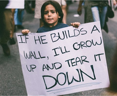 JimmyBear2's tweet image. This young, adorable anti-Trump protester just won the internet.
#NotMyPresident