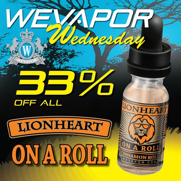 WeVapor's tweet photo. We are featuring LionHeart On A Roll 33% off! All you have to do is use the code WEROLL at https://t.co/lHpKDOYwGx 🦁 https://t.co/DNJQFypFK1