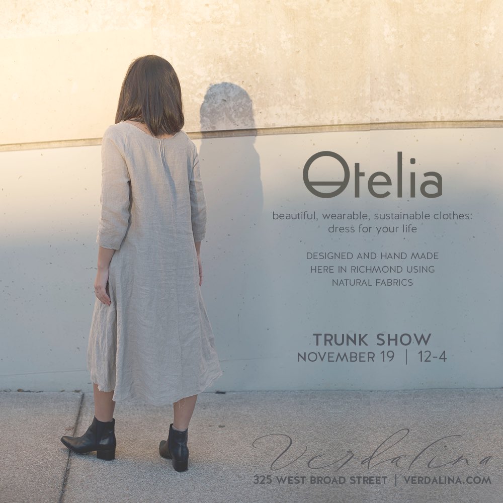 Trunk Show with Otelia this Saturday 12-4 | Meet the designer at Verdalina #rvafashion #rvaevents #otelia #trunkshow #winter #verdalina