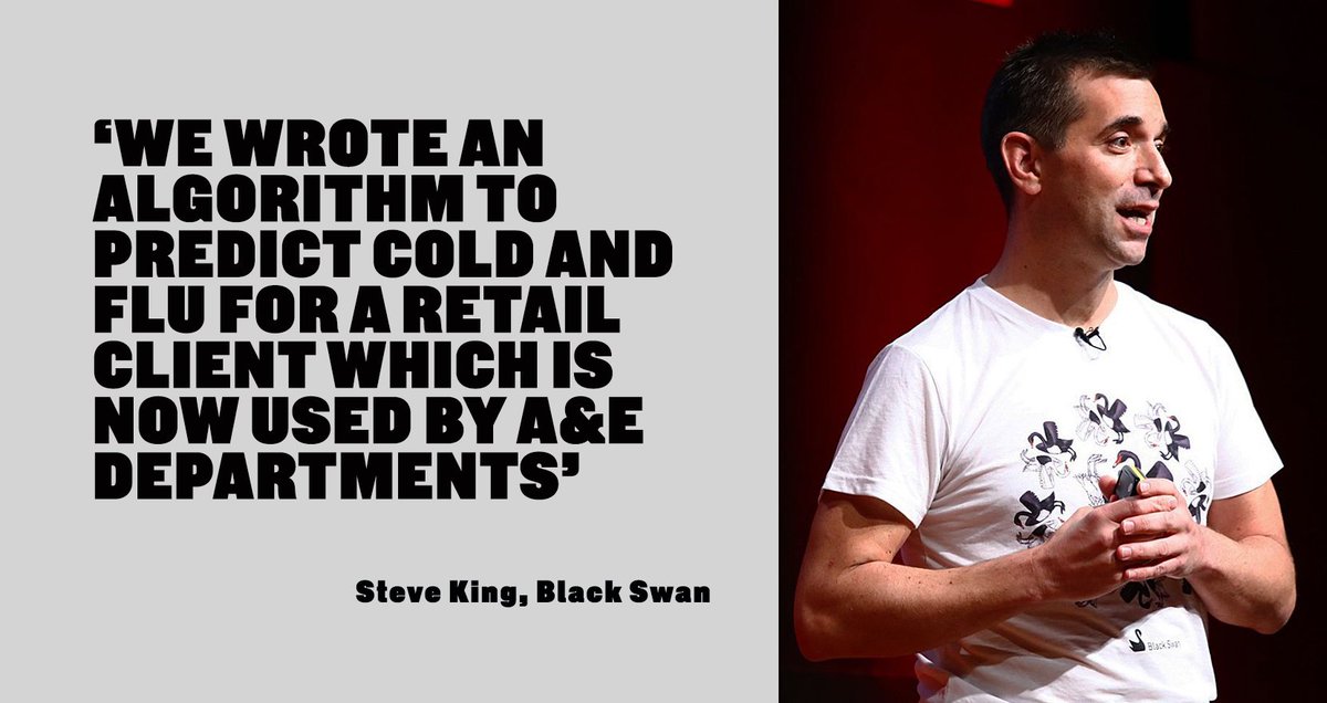 WIRED UK Events (@wiredukevents) on Twitter photo Steve King, CEO and co-founder at <a href="/blackswandata/">Black Swan</a> discussing algorithms and using them for the power of good at #WIREDRetail Steve King, CEO and co-founder at <a href="/blackswandata/">Black Swan</a> discussing algorithms and using them for the power of good at #WIREDRetail