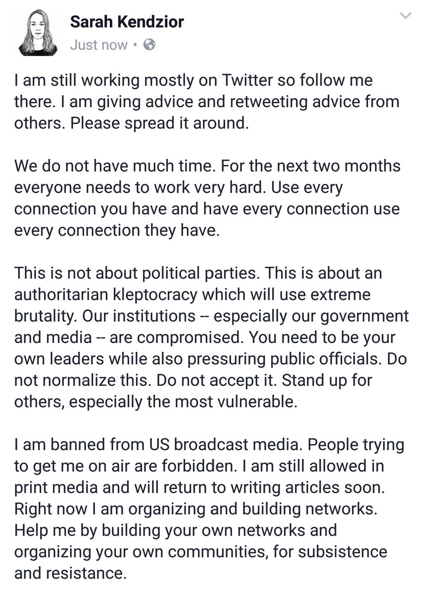 sarahkendzior's tweet photo. A message about what we are facing. Please share. #Resist https://t.co/CGMuidgUbg