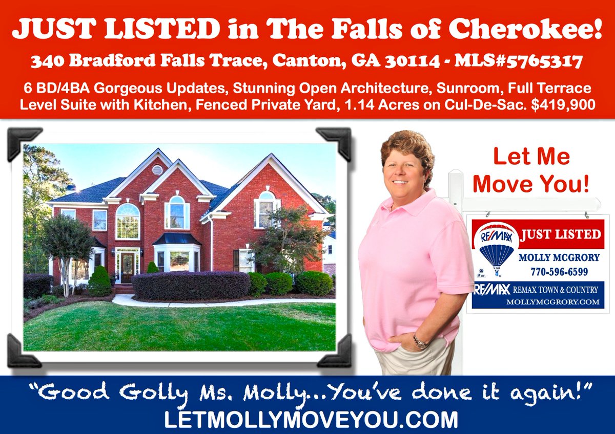 mollymcgrory's tweet photo. CANTON, GA: Falls of Cherokee Home For Sale! https://t.co/8Ui0XMyJus #remax #cantonga #remaxga #atlanta #justlisted https://t.co/pd0Vq1glQn