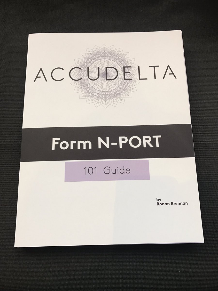 Accudelta's tweet photo. Got questions on Form N-PORT? Pick up our guide @TSAMbuyside #tsam2016 https://t.co/OJ4VspCDWZ