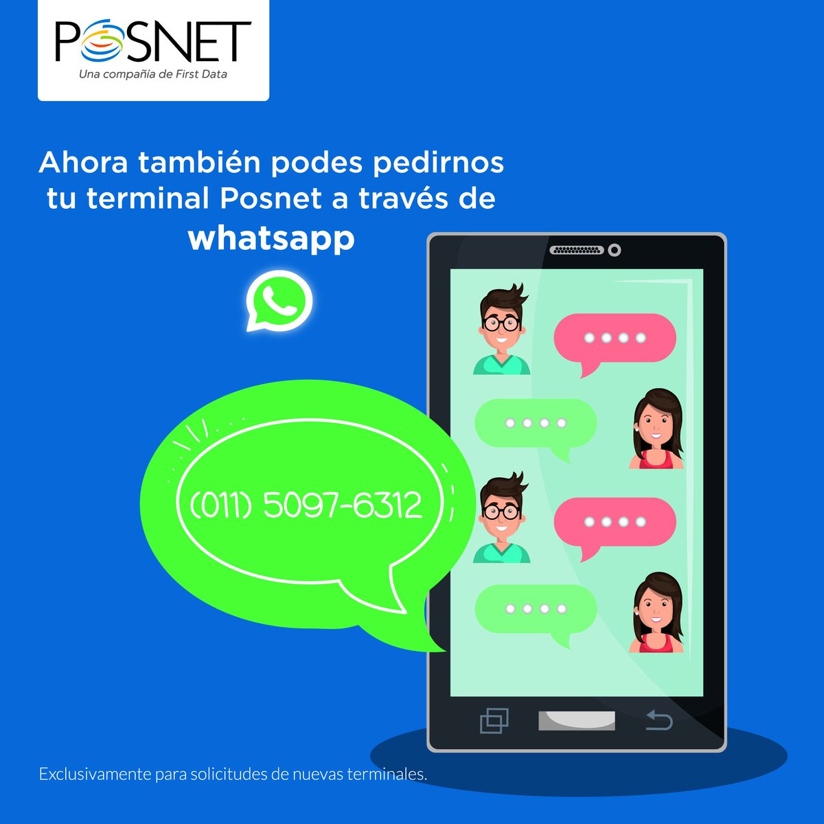 Contactate con nosotros a través de Whatsapp (011) 5097 6312 #posnet