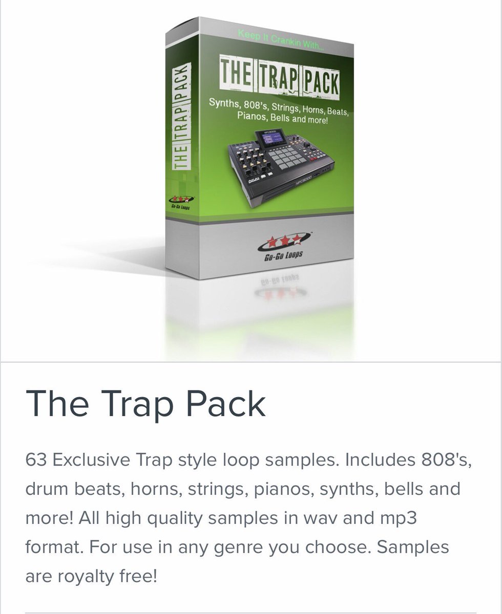 GoGoLoops's tweet photo. New at https://t.co/MorfUAMmgt #TheTrapPack 808s, synths, strings, beats, bells and more! #samples #samplepacks https://t.co/bxUqUZbm3i
