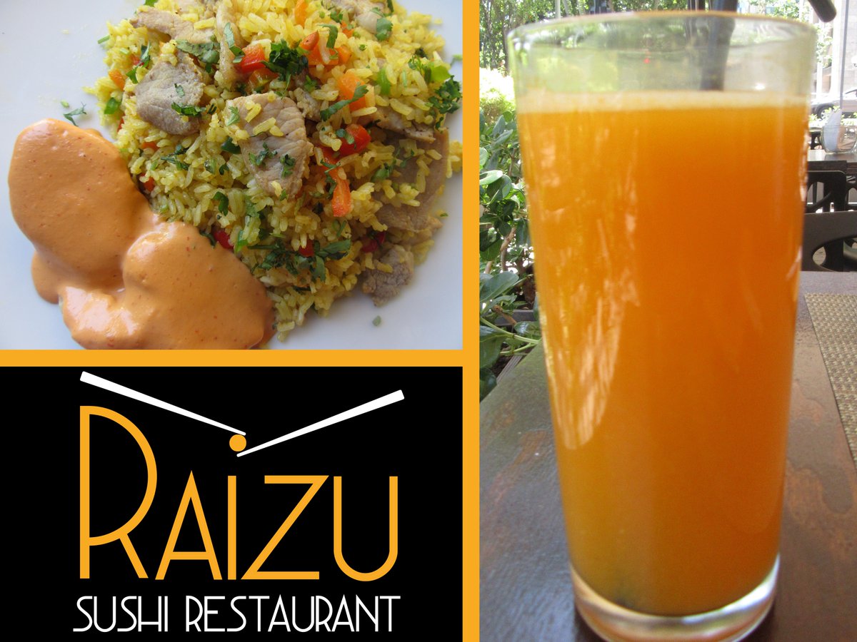 Raizusushi's tweet photo. HOY: 
Lomo de Cerdo con Arroz Amarillo con Verduras con nuestro excelente ZUMO DE NARANJA ZANAHORIA! $5.000 con todo medio de pago. https://t.co/9PaS4yWnmS