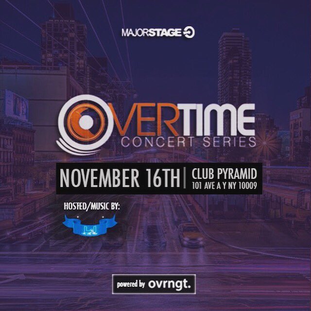 MajorStageMusic's tweet photo. Tonight! #Overtimeconcert where it all starts with a lot of Artists we work with...always a few stand outs! https://t.co/Xpybih7s1Y